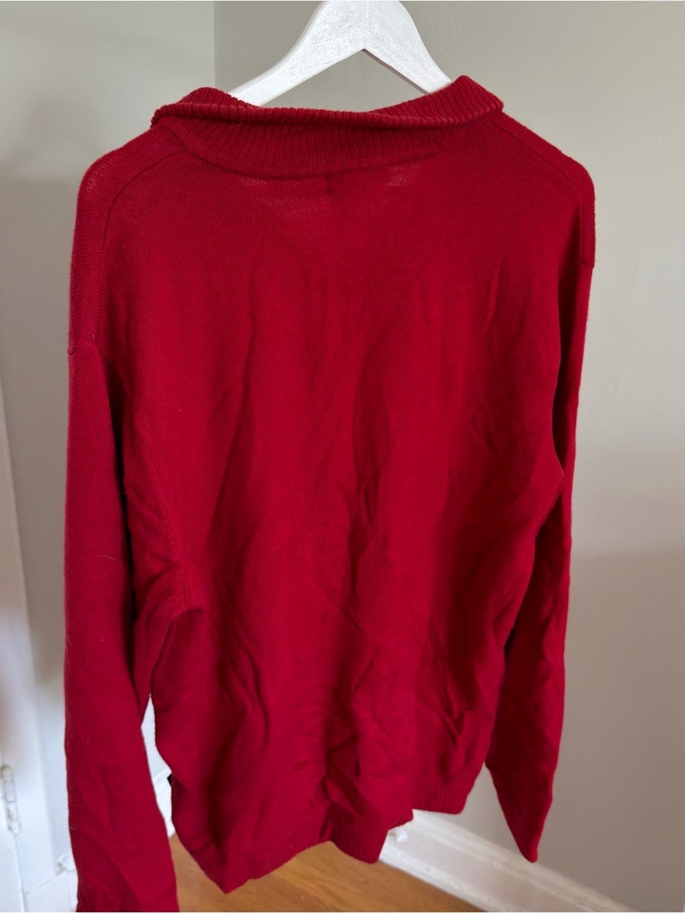 Patagonia Men's Red Half-Zip Lambs Wool Sweater - Picture 4 of 4